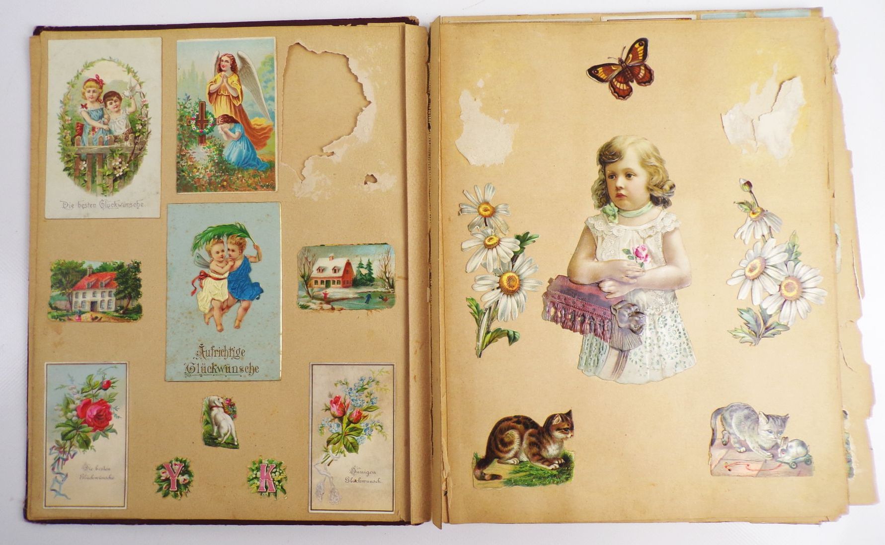 Konvolut alte Oblaten Glanzbilder um 1900 scraps