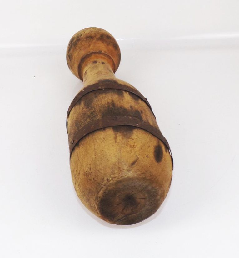 Alter Pin Holzkegel Kegeln Vintage Dekoration 