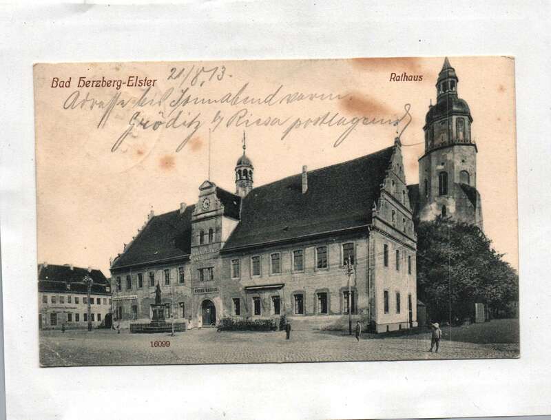 Ak Bad Herzberg Elster Rathaus 1913