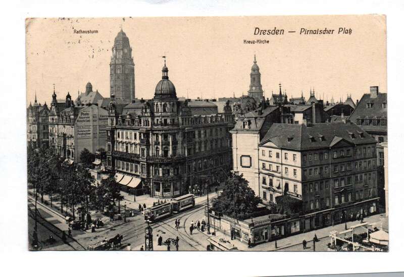 Ak Dresden Rathausturm - Prinaischer Platz Kreuzkirche 1912