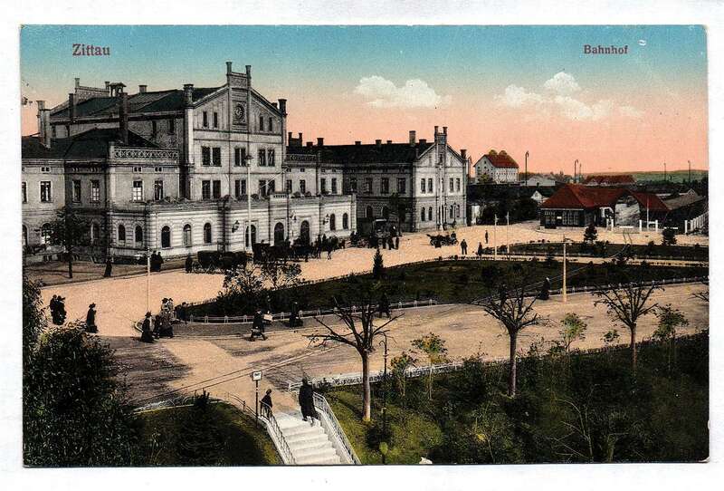 Ak Zittau Bahnhof Sachsen 1916
