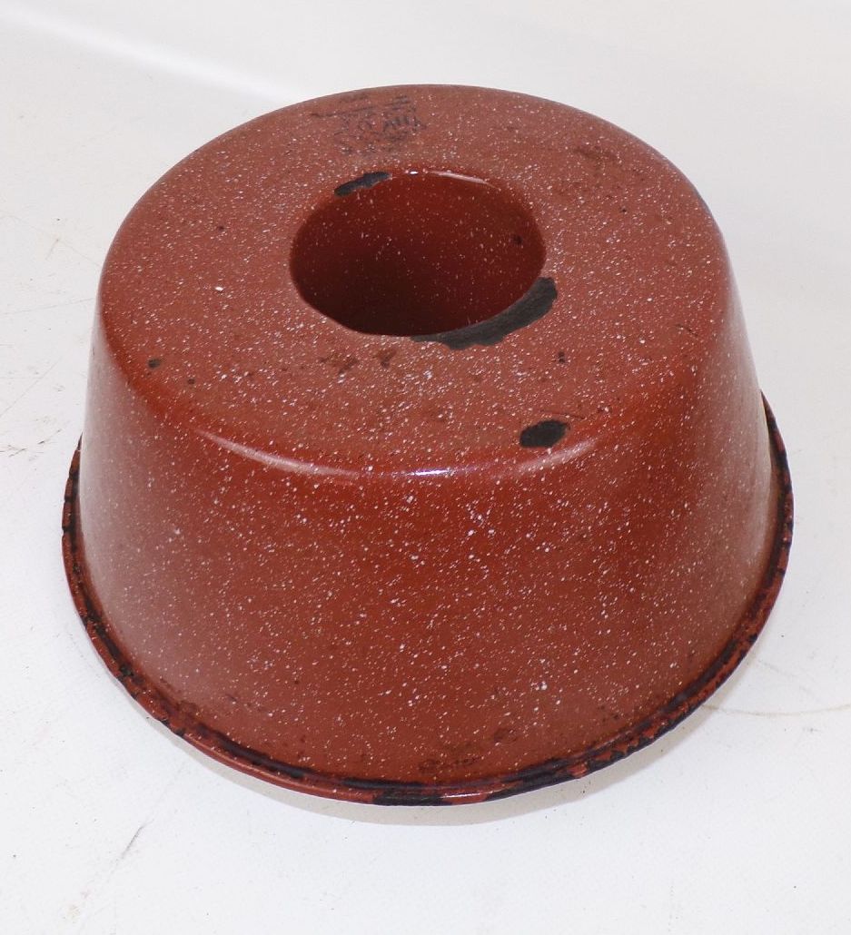 Alte Kuchenbackform Braun Weiss Emaille Backform Gugelhupf Vintage