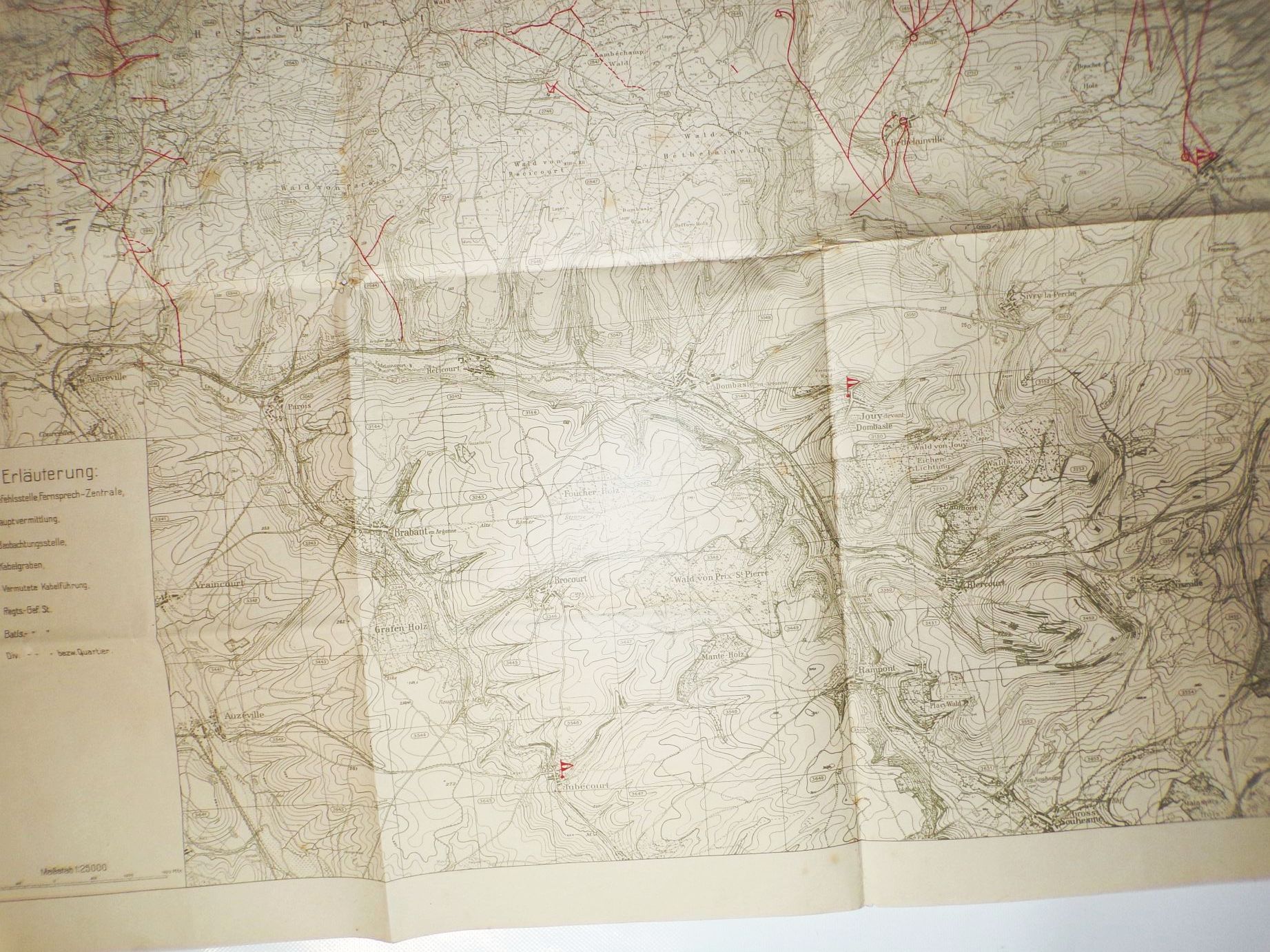 Landkarte feindliche Befehlsstellen Kabelgräben 1917 Neuvilly Esnes Blercourt Landkarte feindliche Befehlsstellen Kabelgräben 1917 Neuvilly Esnes Blercourt
