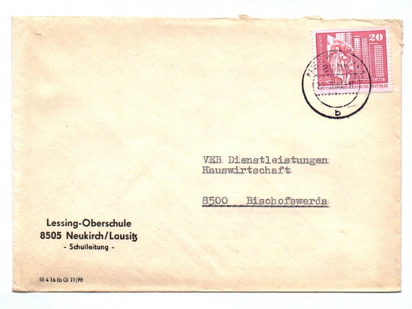 Brief DDR 1983 Lessing Oberschule Neukirch Lausitz Schulleitung Brief DDR 1983 Lessing Oberschule Neukirch Lausitz Schulleitung