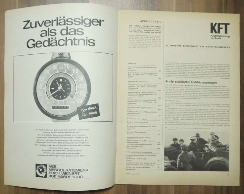 KFT April 1970 Aus der sowjetischen Kraftfahrzeugindustrie Skoda S100 Zeitschrift