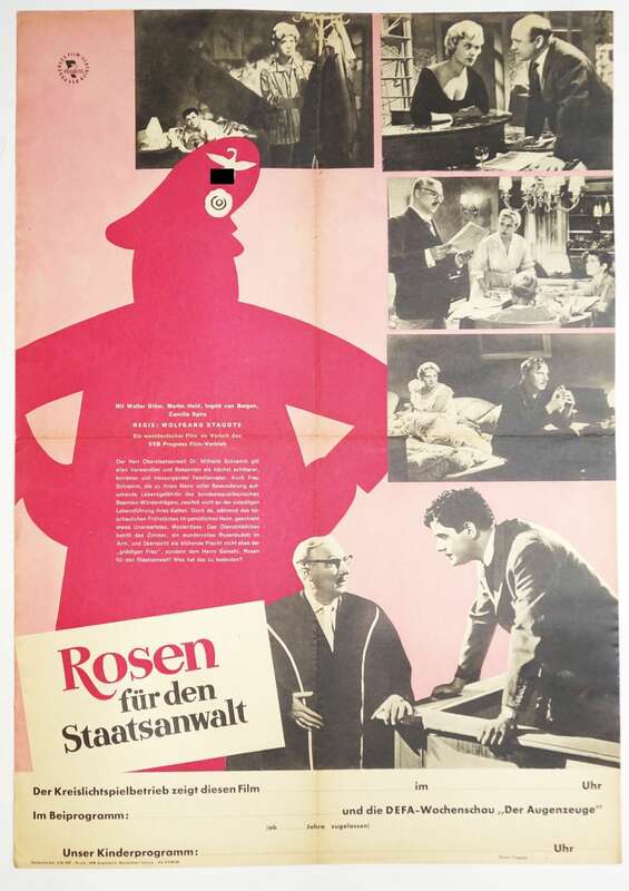 Progress Filmplakat DDR Rosen für den Staatsanwalt 1960 