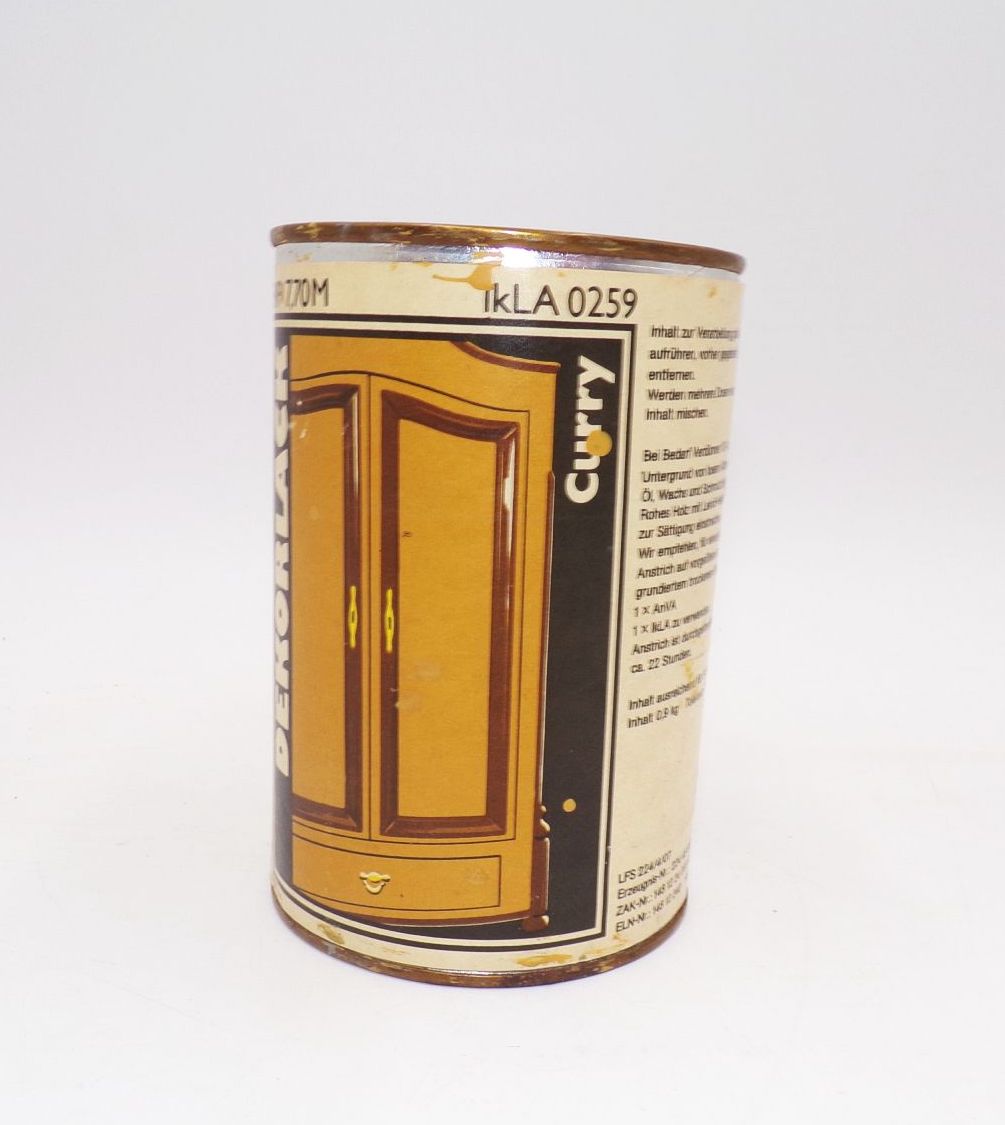 DDR Lack Dose Dekorlack Curry Farbe Reklame Sammler GDR Lackdose 