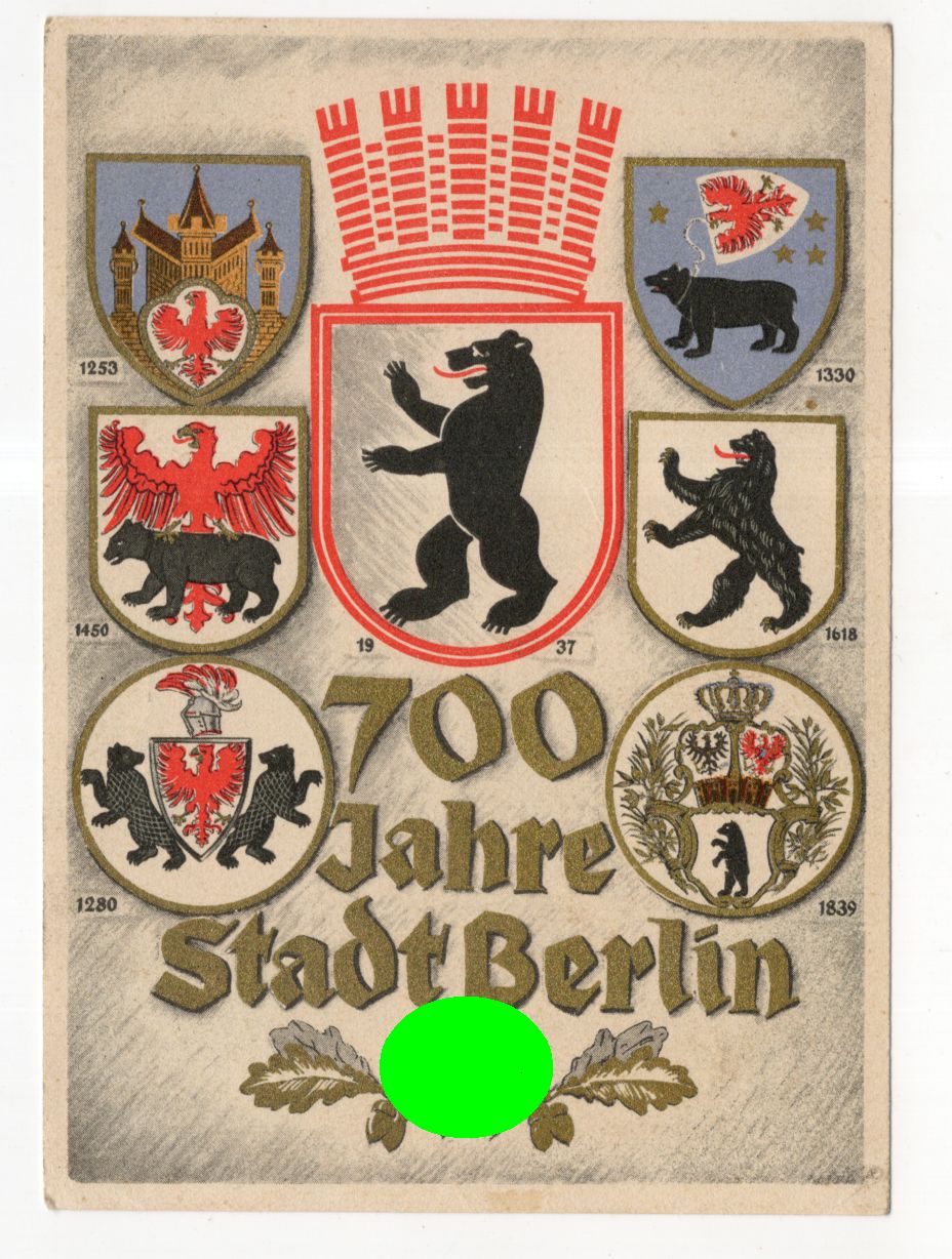 Ak 700 Jahre Stadt Berlin Hakenkreuz Drittes Reich 1937 Ak 700 Jahre Stadt Berlin Hakenkreuz Drittes Reich 1937