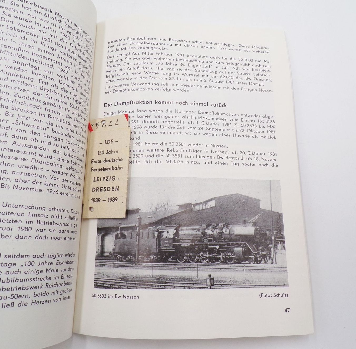 Die Eisenbahn um Nossen zur Dampflokzeit Peter Schulz 1988 