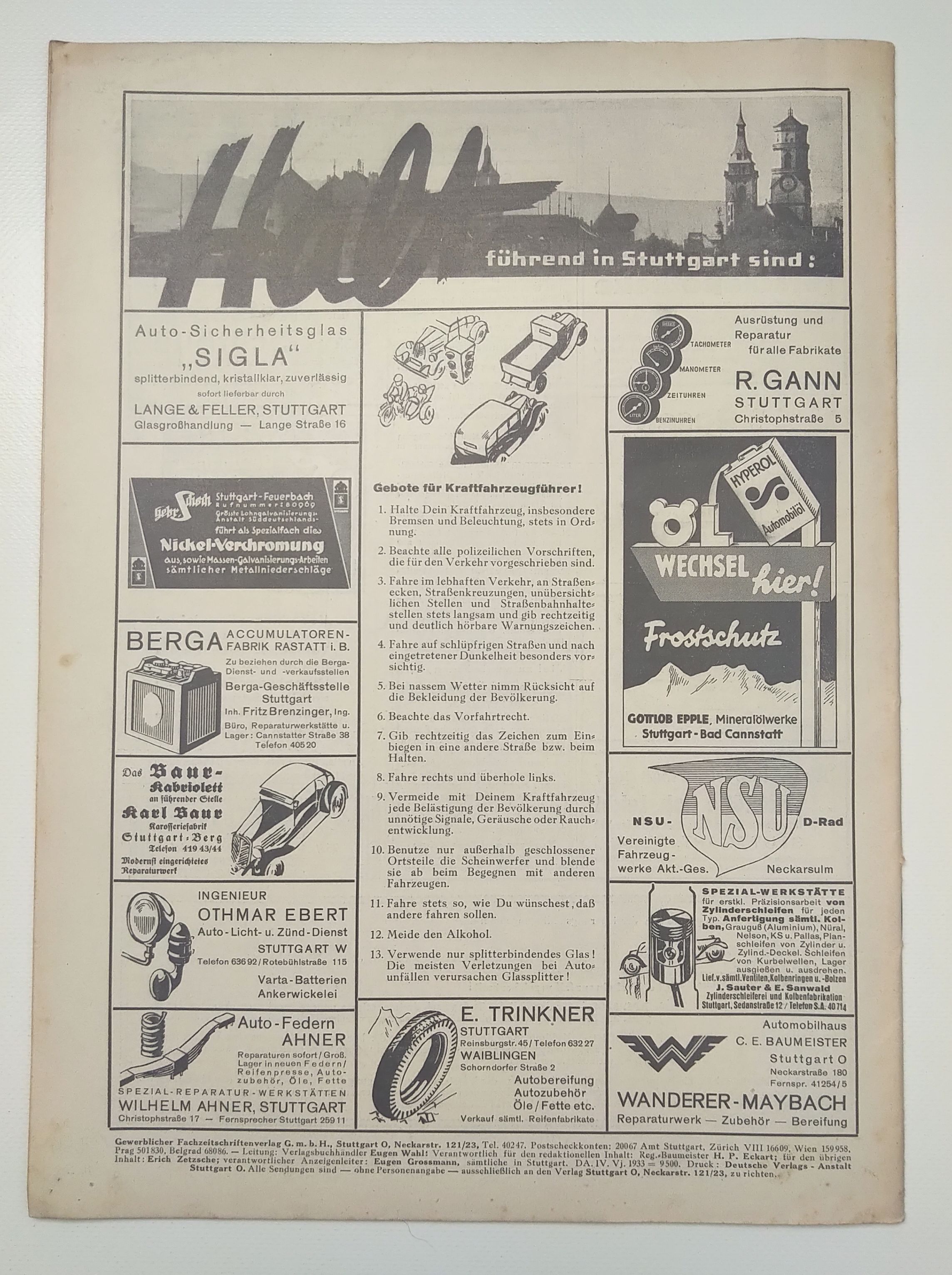 Unser Schwabenland 1934 Nr 3 Zeitung Württembergische Illustrierte