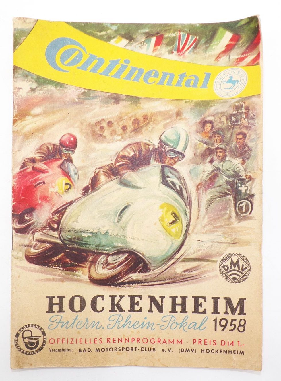 Programm 1958 Internationale Rhein Pokal Rennen auf dem Hockenheimring