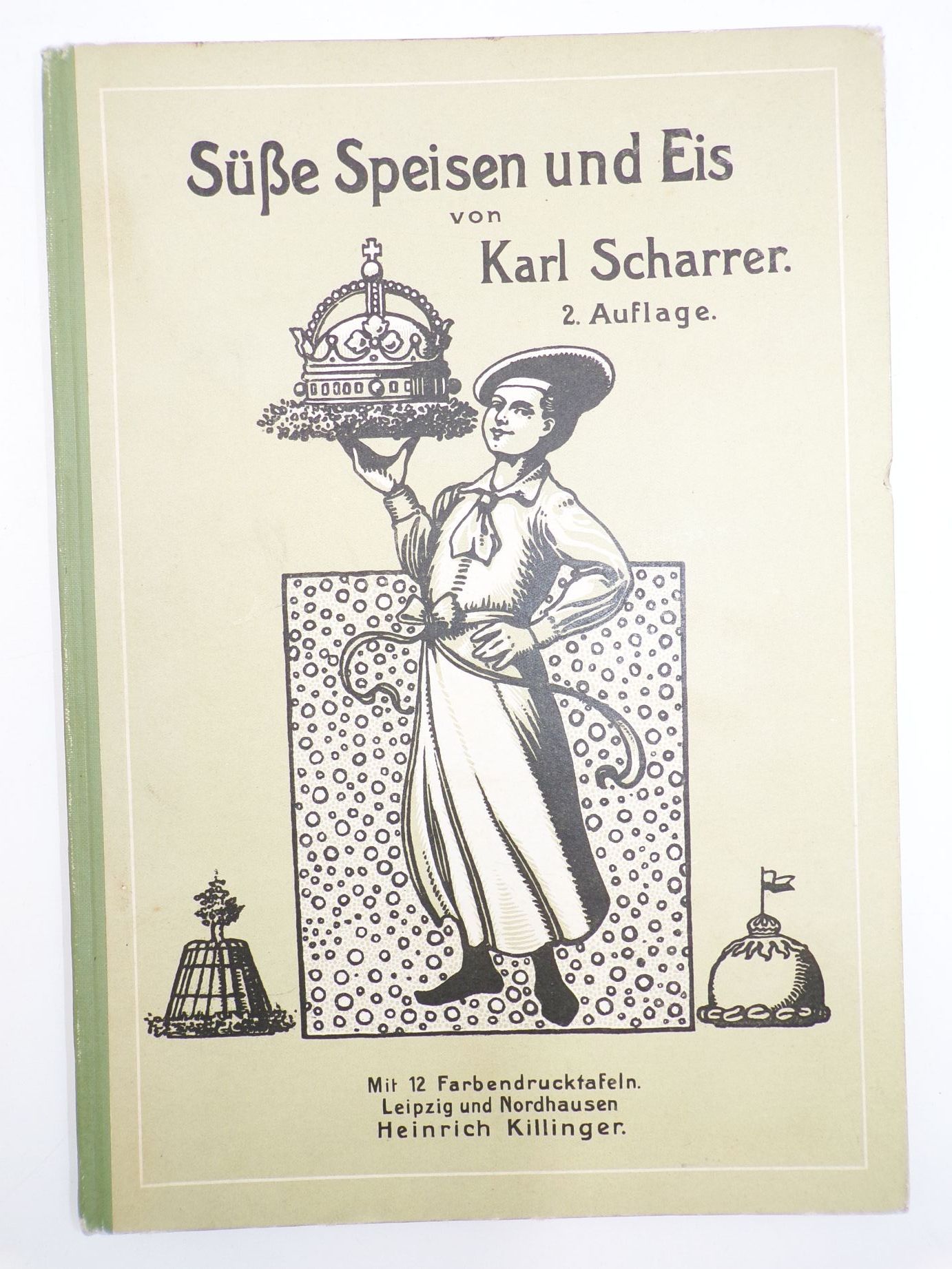 Süße Speisen und Eis von Karl Scharrer um 1910 Chromolithografie