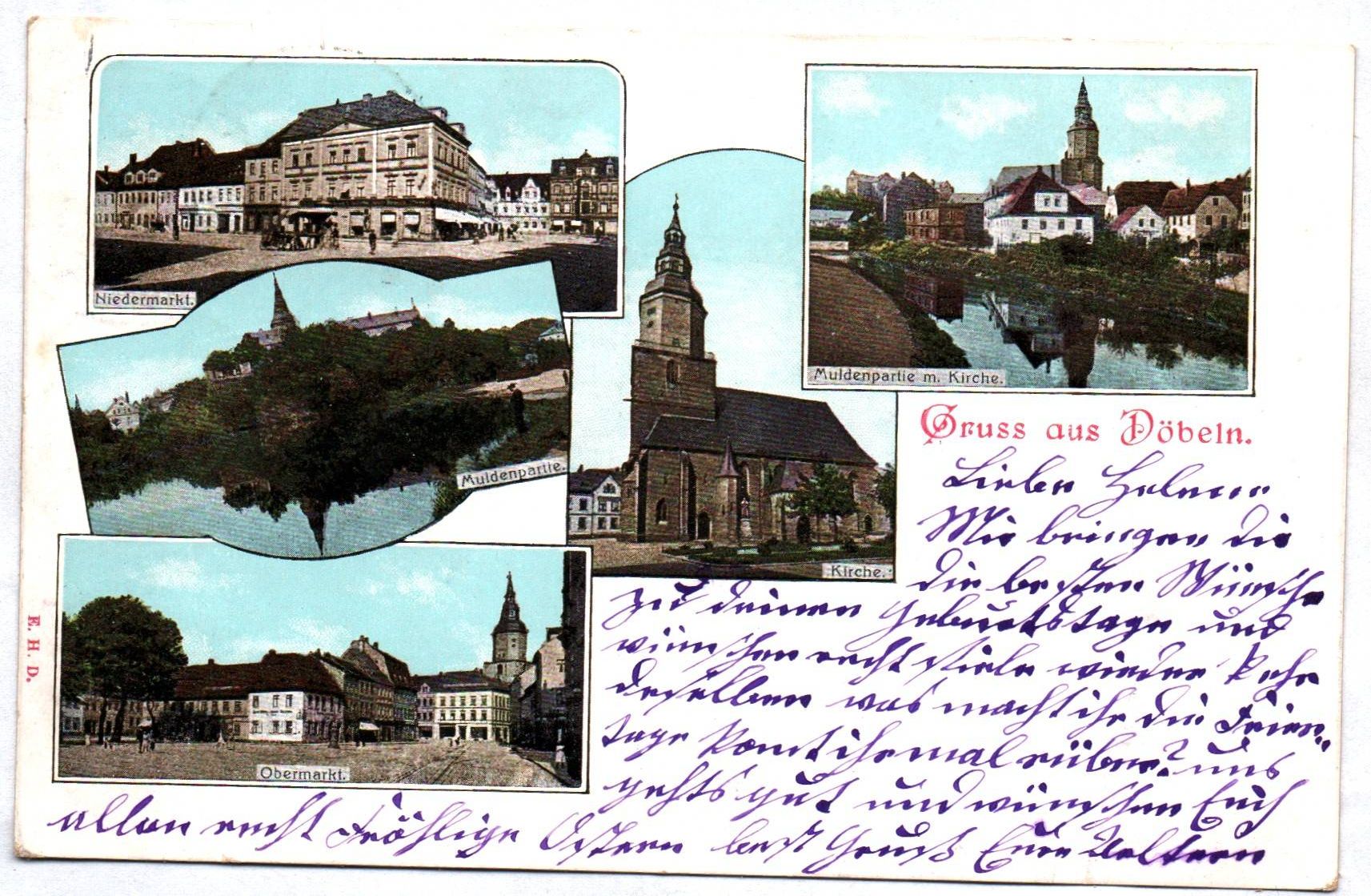 Litho Ak Gruß aus Döbeln 1906