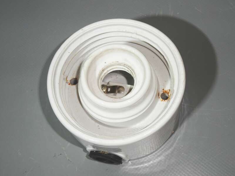 Old Glaskolbenlampe Deckenlampe Leuchte Porzellan Glas Industrie Design