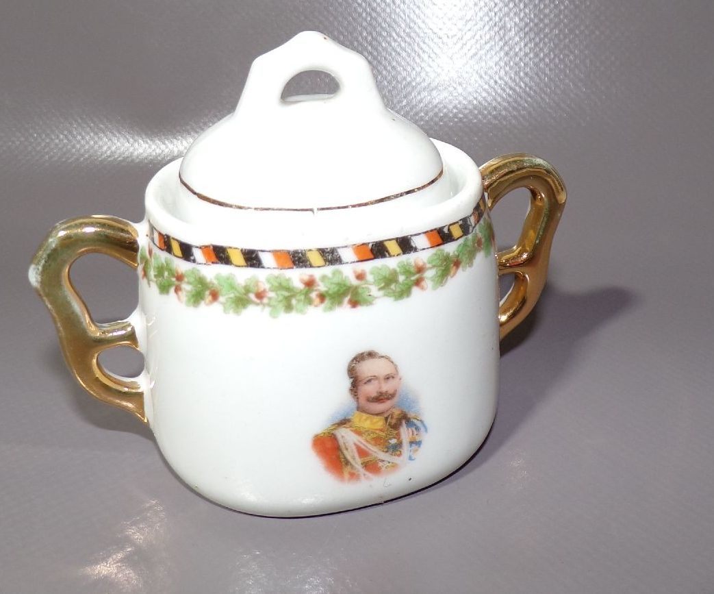 Patriotisches Porzellan Service Kaiser Wilhelm Kaiserreich Mokkaservice 1 Wk 