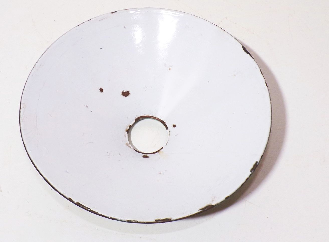 Alter Emaille Lampenschirm Grün Weiss Durchmesser 25 cm Ersatzschirm 