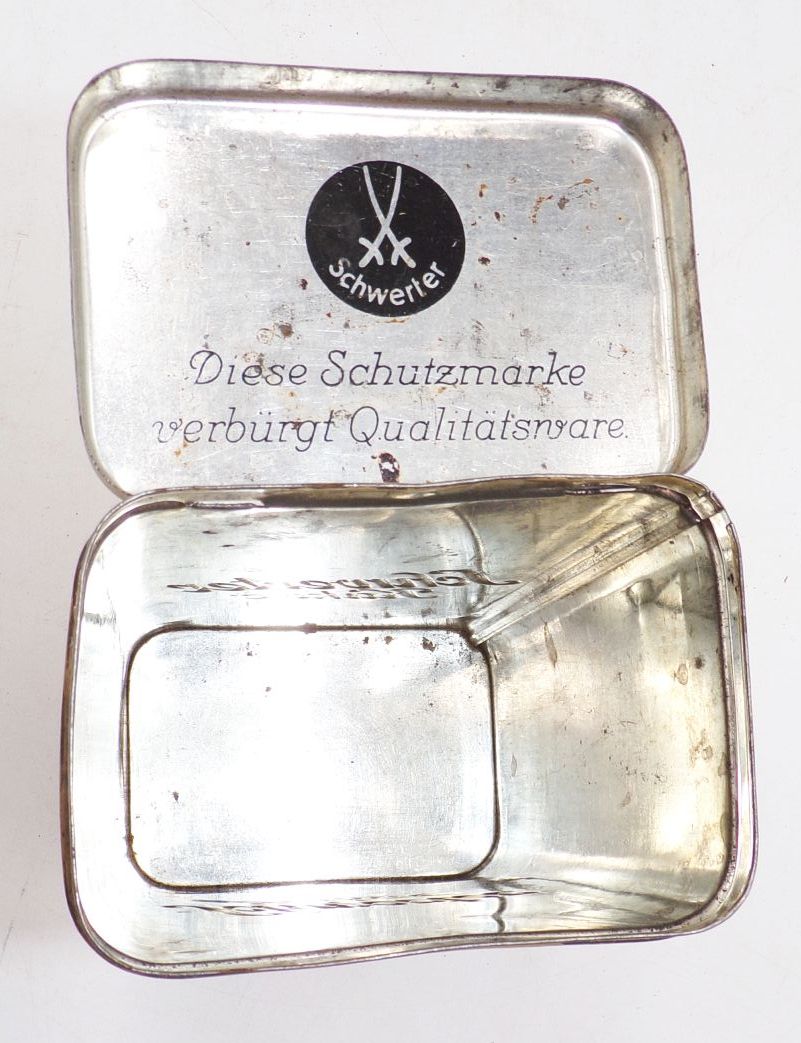 Schwerter Kakao Blechdose 1930er Riedel und Engelmann Dresden Schwerter Kakao Blechdose 1930er Riedel und Engelmann Dresden