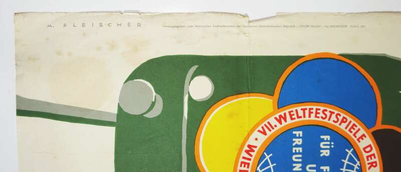 DDR Plakat Wien Weltfestspiele 1959 Fleischer Frieden Freunschaft