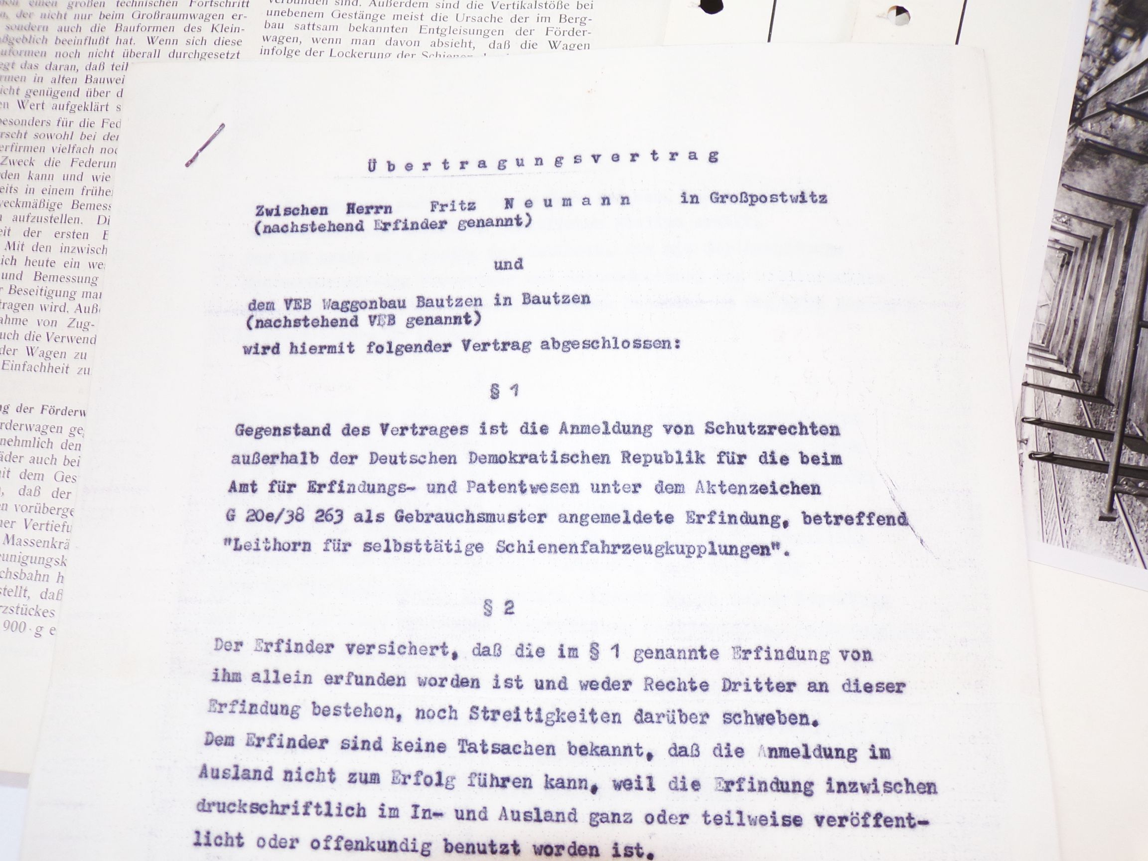 Waggonbau Bautzen Automatische Mittelpufferkupplung DDR mit Patent 