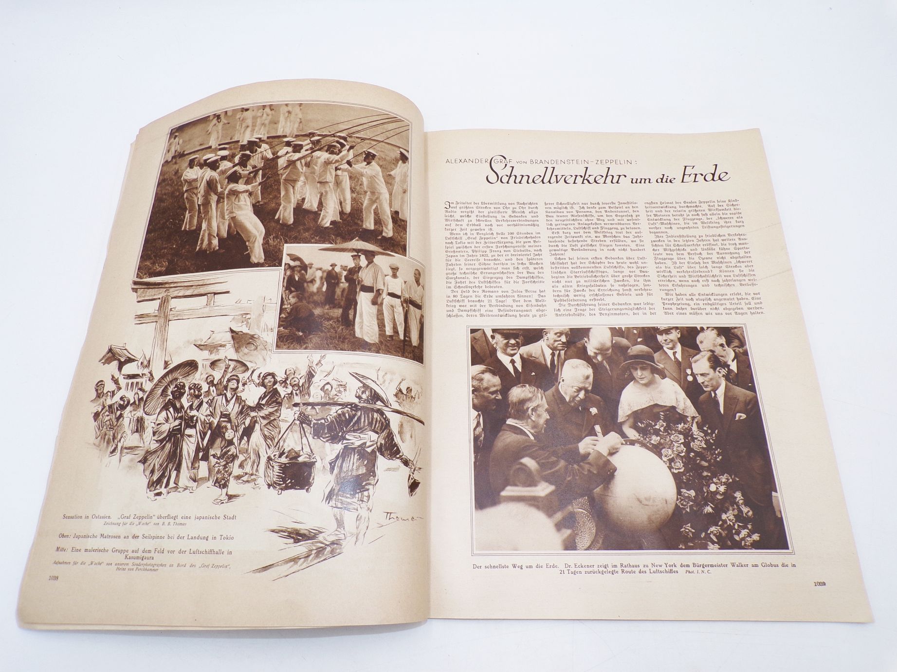 Die Woche 1929 Zeitschrift Bildbericht Zeppelinflug um die Erde Nr 37 Die Woche 1929 Zeitschrift Bildbericht Zeppelinflug um die Erde Nr 37