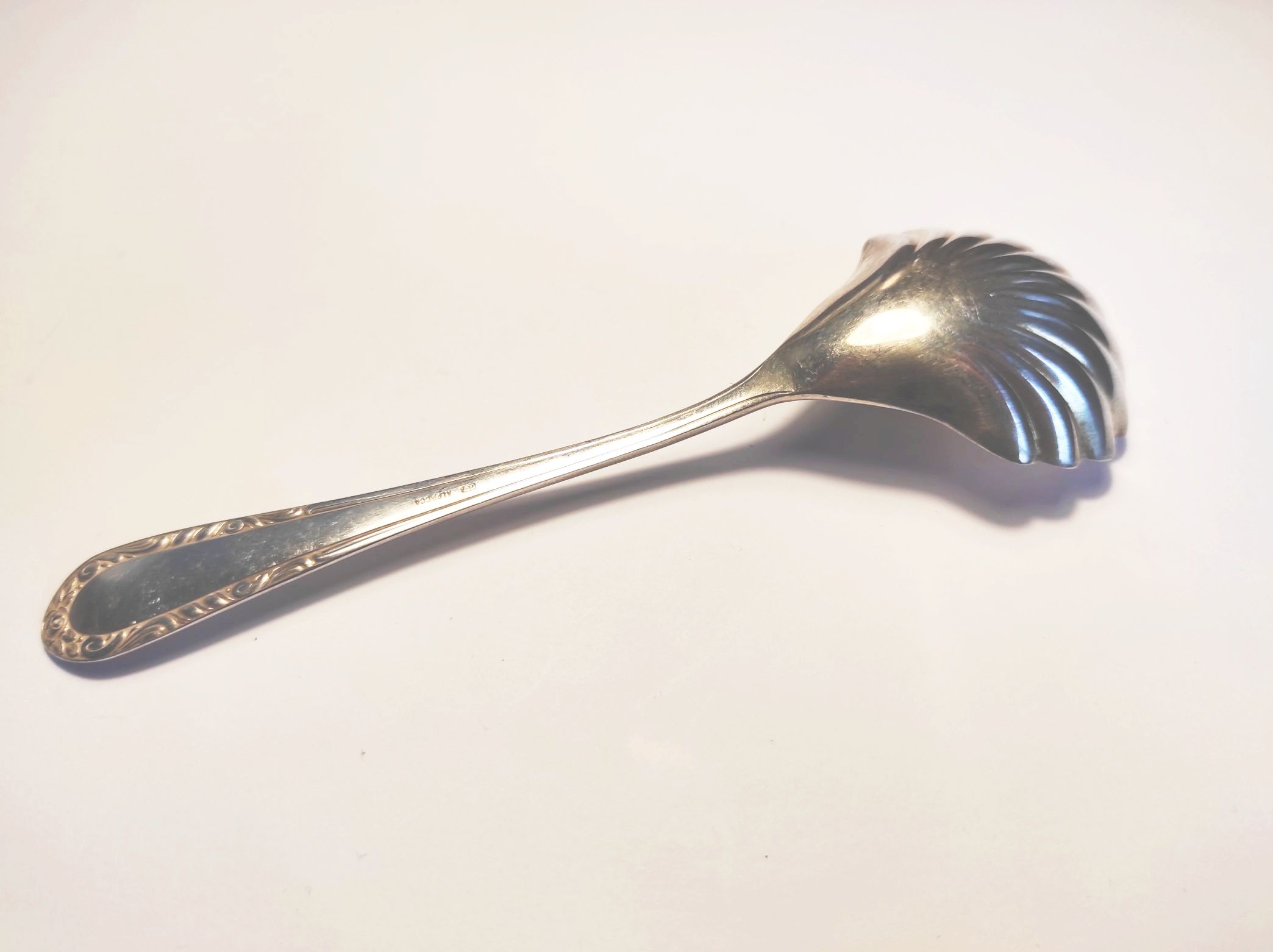 Zuckerlöffel Antik Alpacca Silber Muschelform alter Löffel Zuckerlöffel Antik Alpacca Silber Muschelform alter Löffel