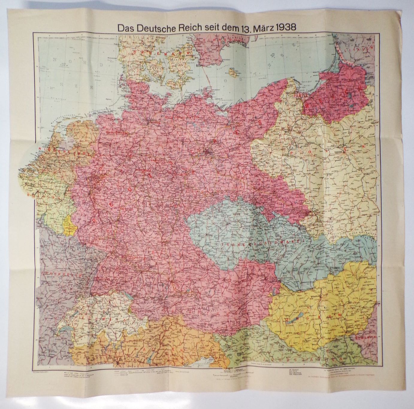 Das Deutsche Reich seit dem 13 März 1938 historische Landkarte 