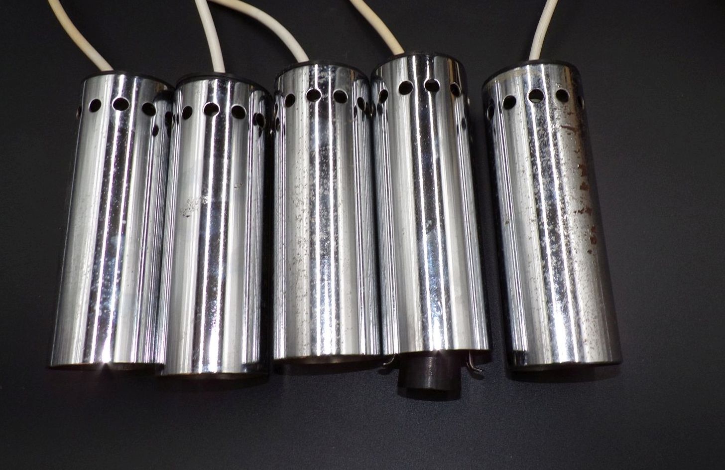 Alte Kaskadenlampe 5er Deckenleuchte Pendellampe 1970er Rund