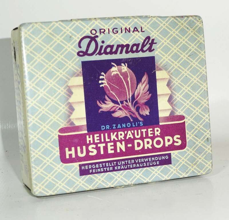 Original Diamalt Heilkräuter Husten Bonbons Blechdose 1930er 