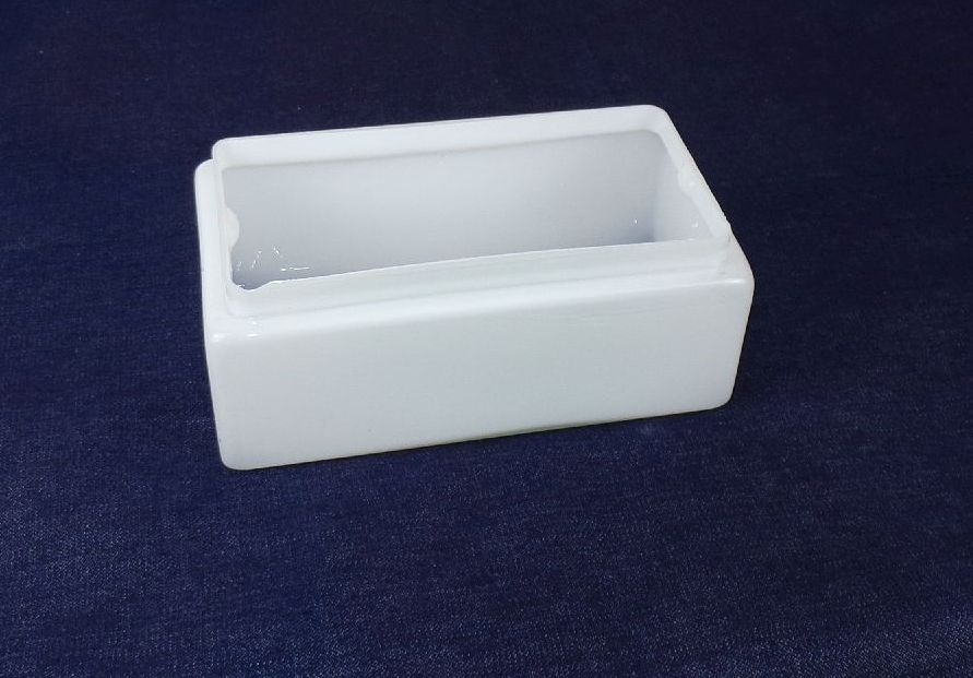 Altes Lampenglas Rechteck Weiß Opalglas Bauhaus Wagenfeld Lampenschirm