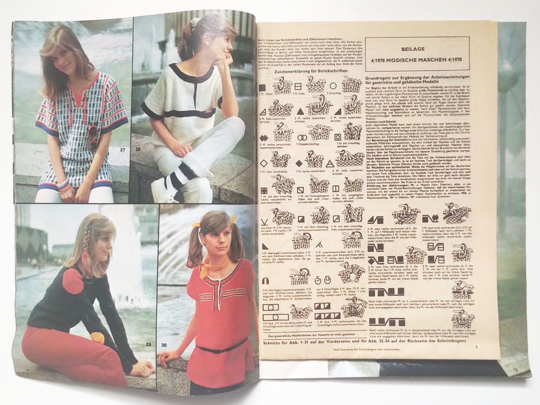 DDR Modezeitschrift Modische Maschen 1979 Nr 4 mit Schnittmuster Frühjahr DDR Modezeitschrift Modische Maschen 1979 Nr 4 mit Schnittmuster Frühjahr