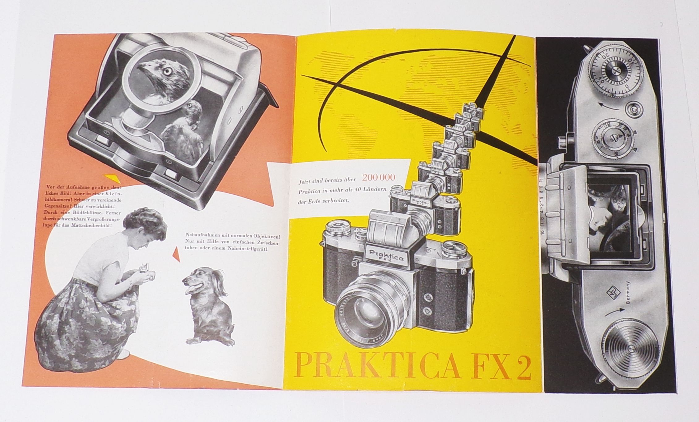 Prospekt Praktica FX2 um 1960 Kamera DDR