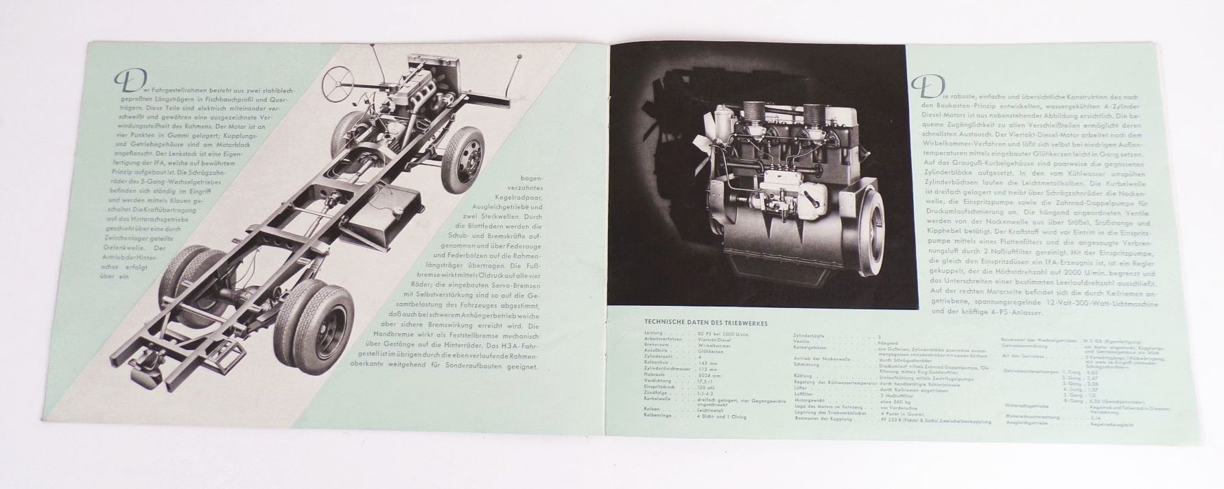 Alte Broschüre Ifa LKW Typ H3A Horch 1951 Reklame 