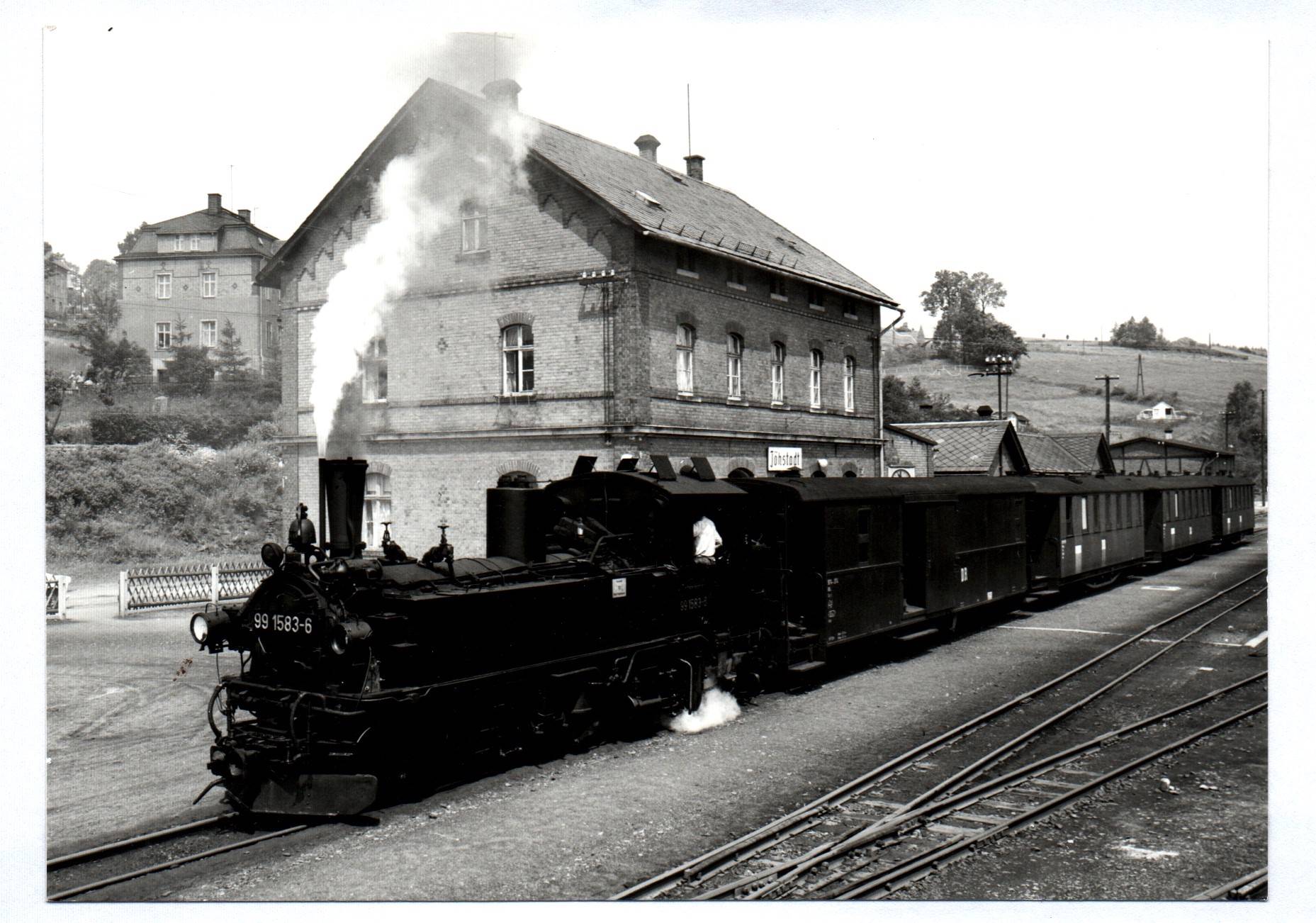 Foto Bahnhof Jöhstadt Dampflok 99 1583-6