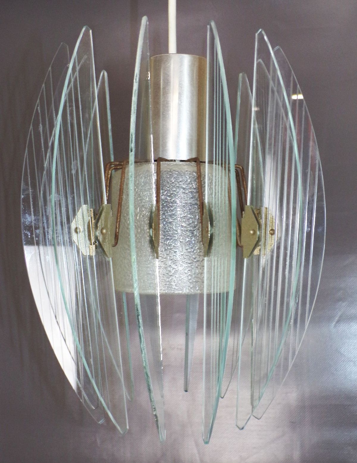 Vintage Deckenleuchte Erich Klemm E27 transparent 60er Jahre Design Lampe 