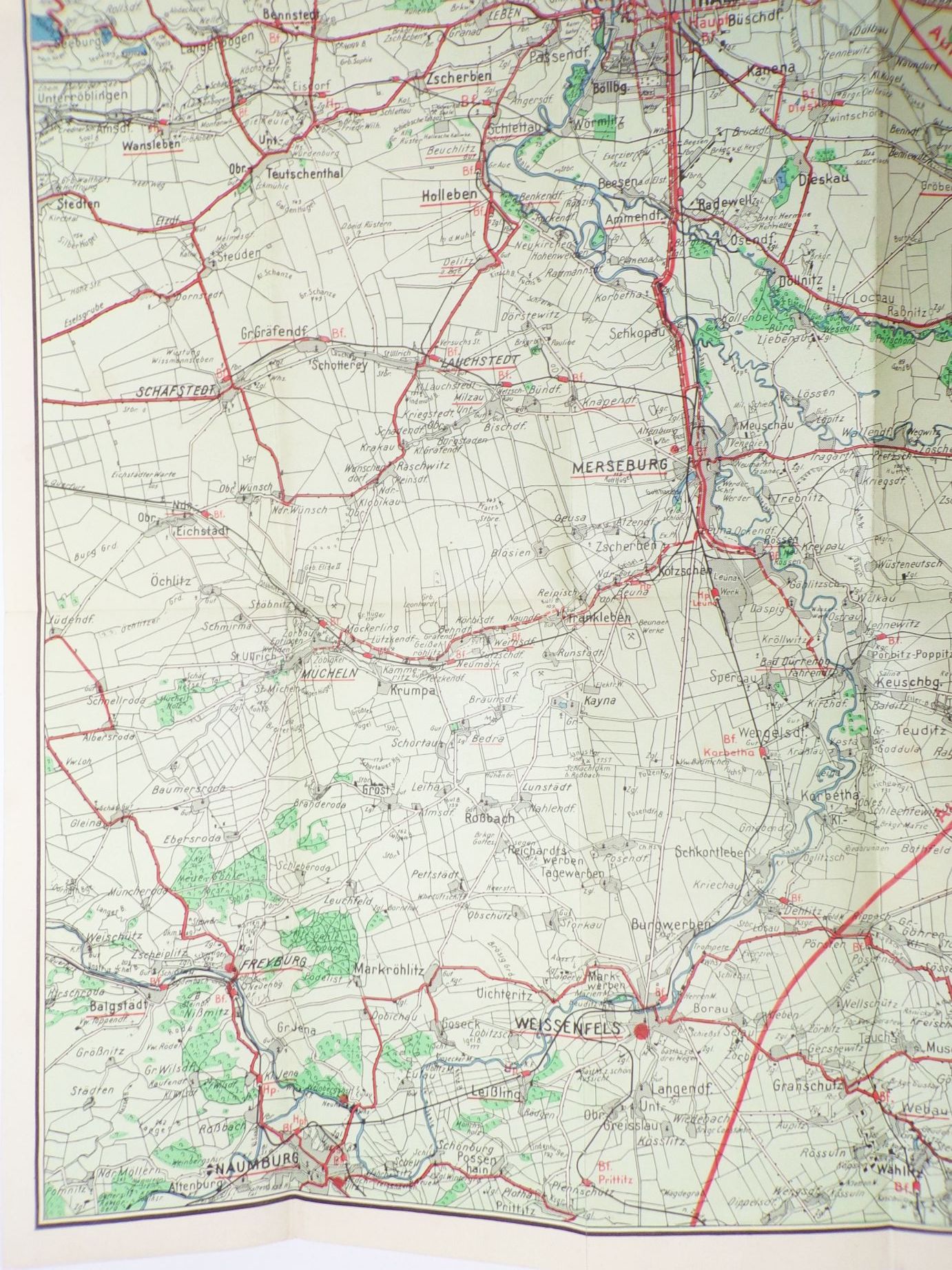 Wanderkarte Umgebung von Halle Saale DDR