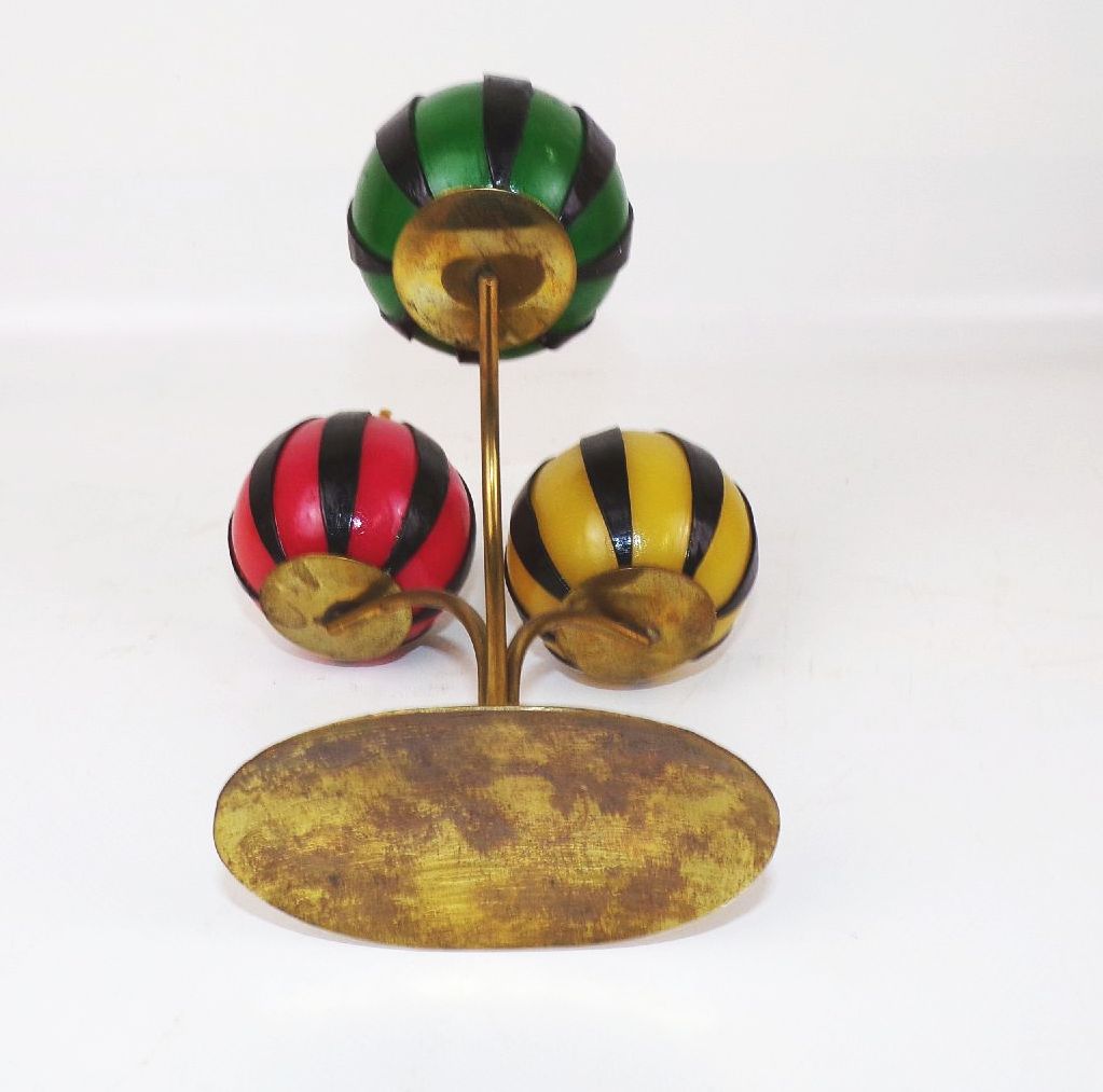 Alter Kerzenständer Kugelkerzen Messing 1950 er 1960 er Vintage Deko 