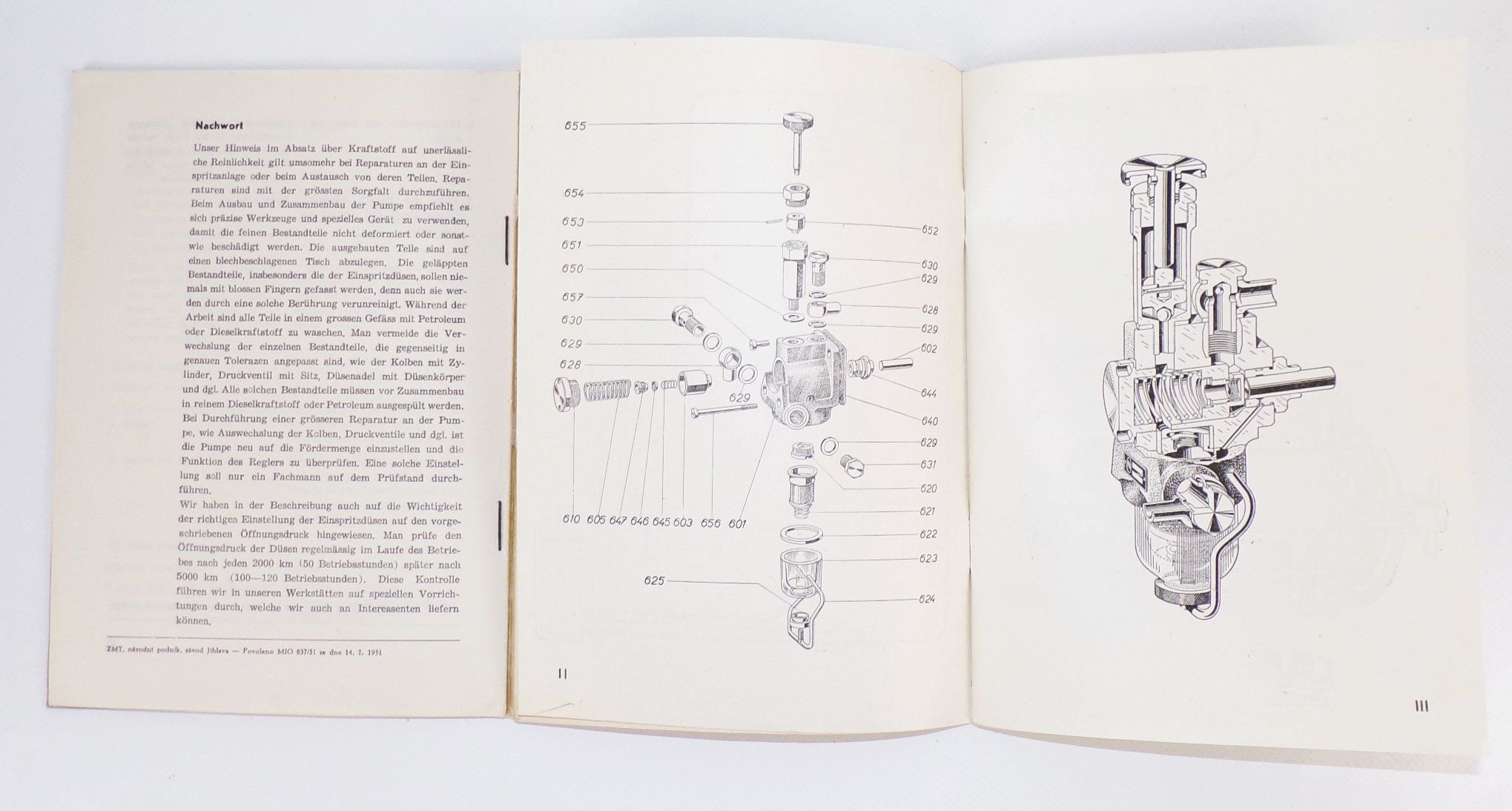 Motorpal Betriebsanleitung für Einspritzpumpen Typ PV 1951 CSP