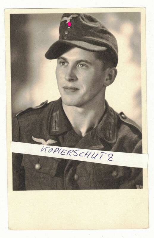 Top Portrait Foto Ak Soldat Feldmütze 1944 Zittau 