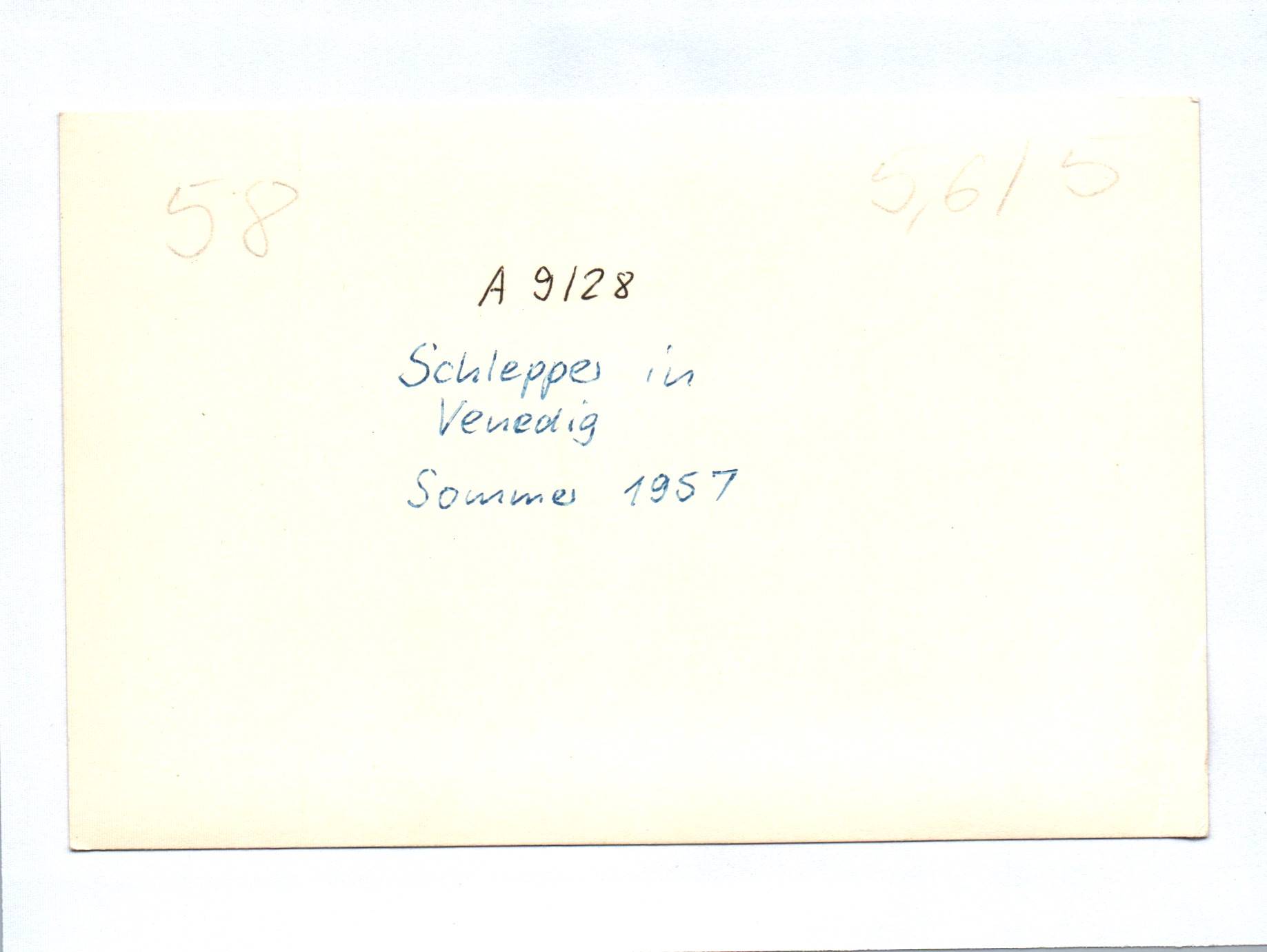 Foto Schlepper in Venedig Sommer 1957