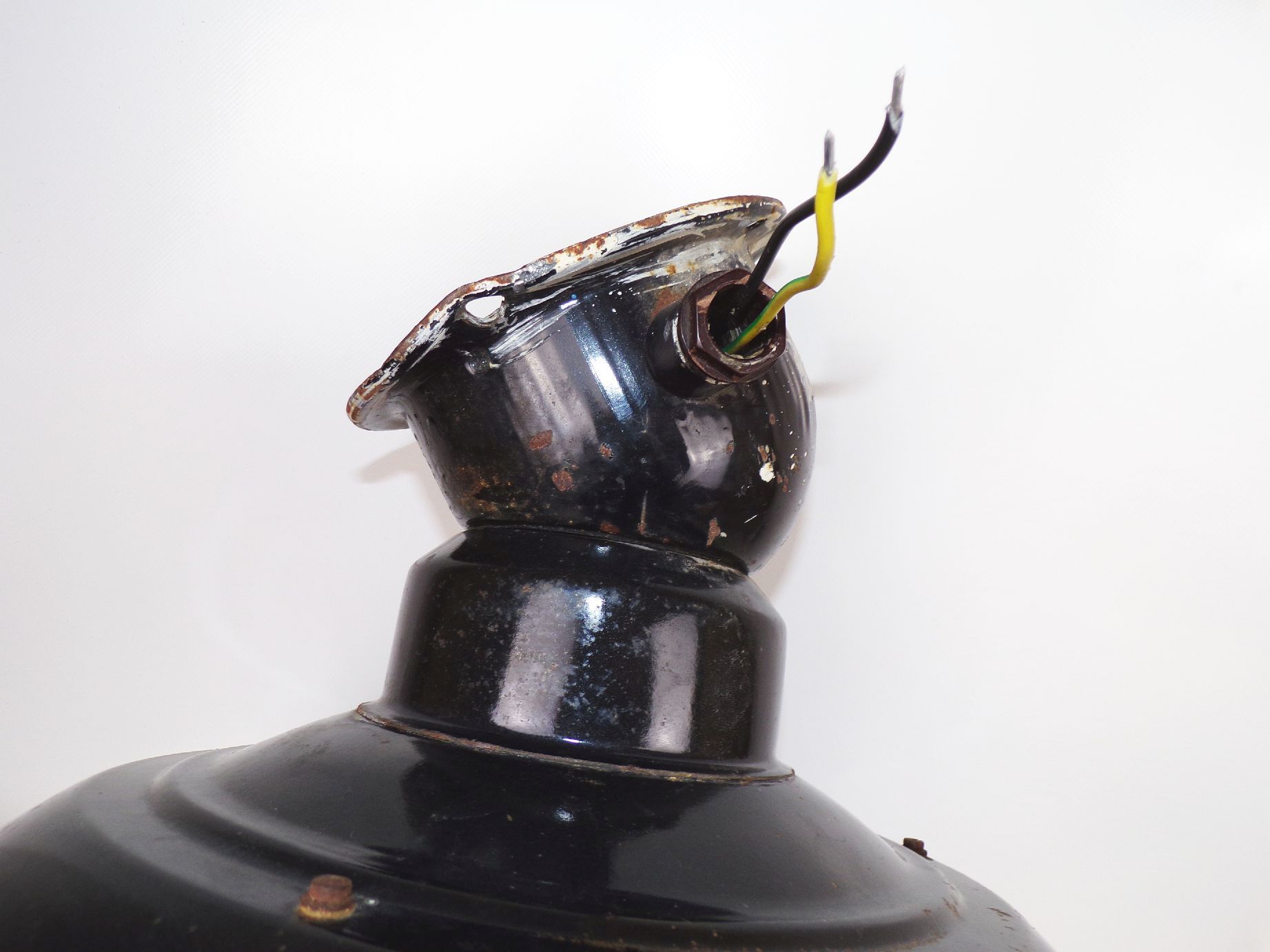 Fabriklampe Emaille Schwarz Rund Gitter Deckenleuchte Loft Industrie Fabriklampe Emaille Schwarz Rund Gitter Deckenleuchte Loft Industrie