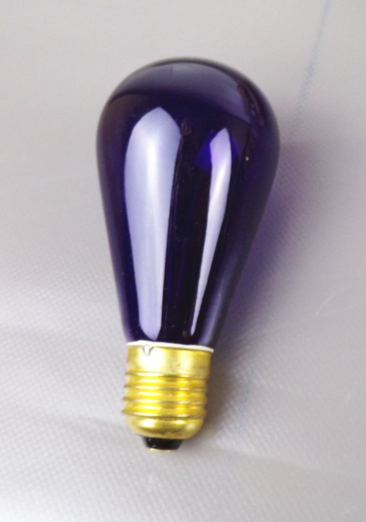 Alte Kohlefaden Glühlampe 220 V 25 W Wedel Blau Vintage Birne