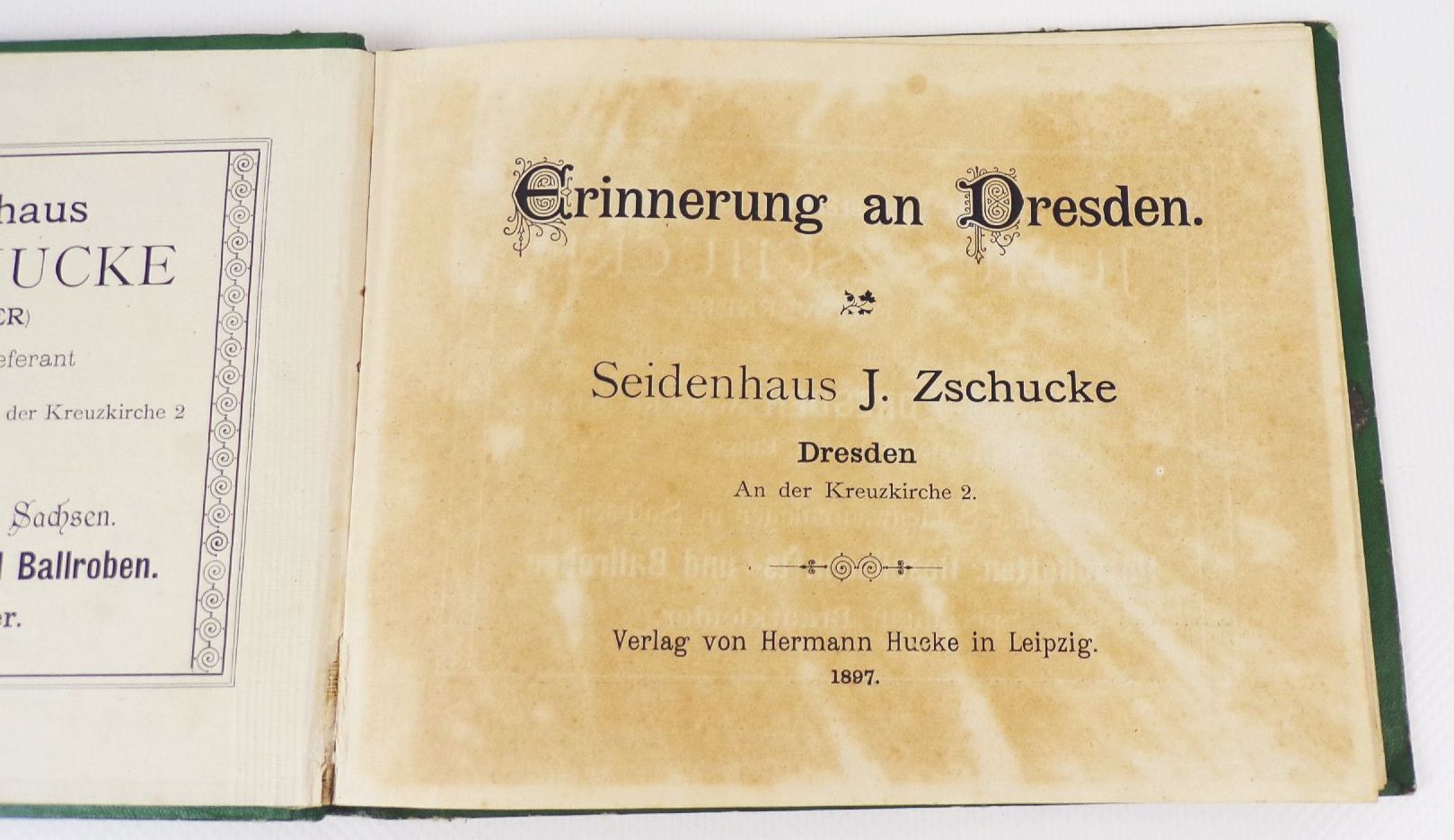 Erinnerung an Dresden Seidenhaus Zschucke 1897 Reklame