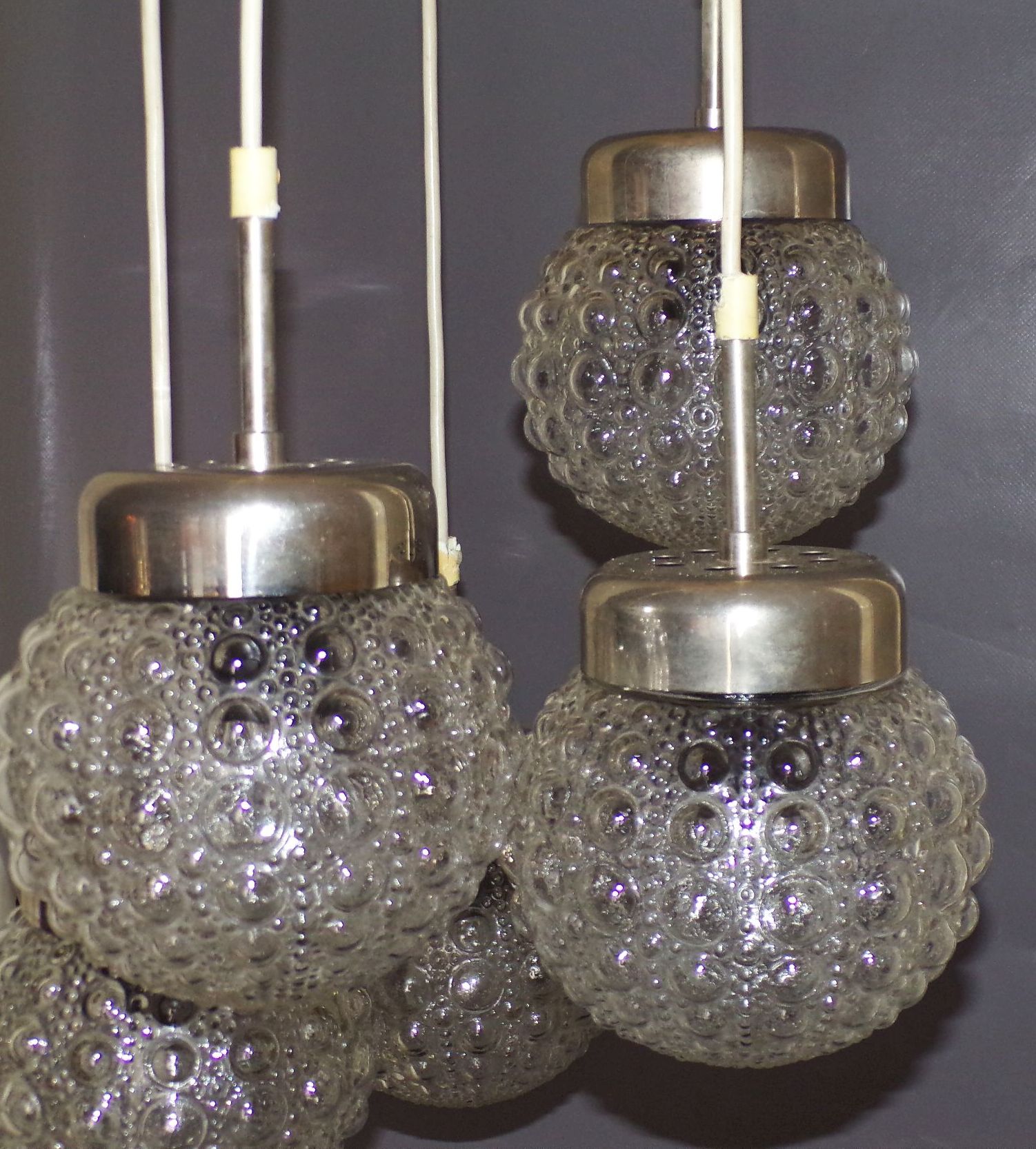Kaskadenlampe Bubble Glas E27 Deckenleuchte 5er Pendelleuchte