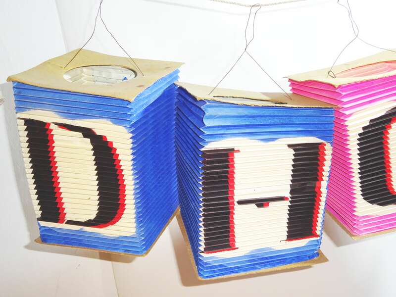 Konvolut alte Lampions Deko Beleuchtung Papier Laterne vintage