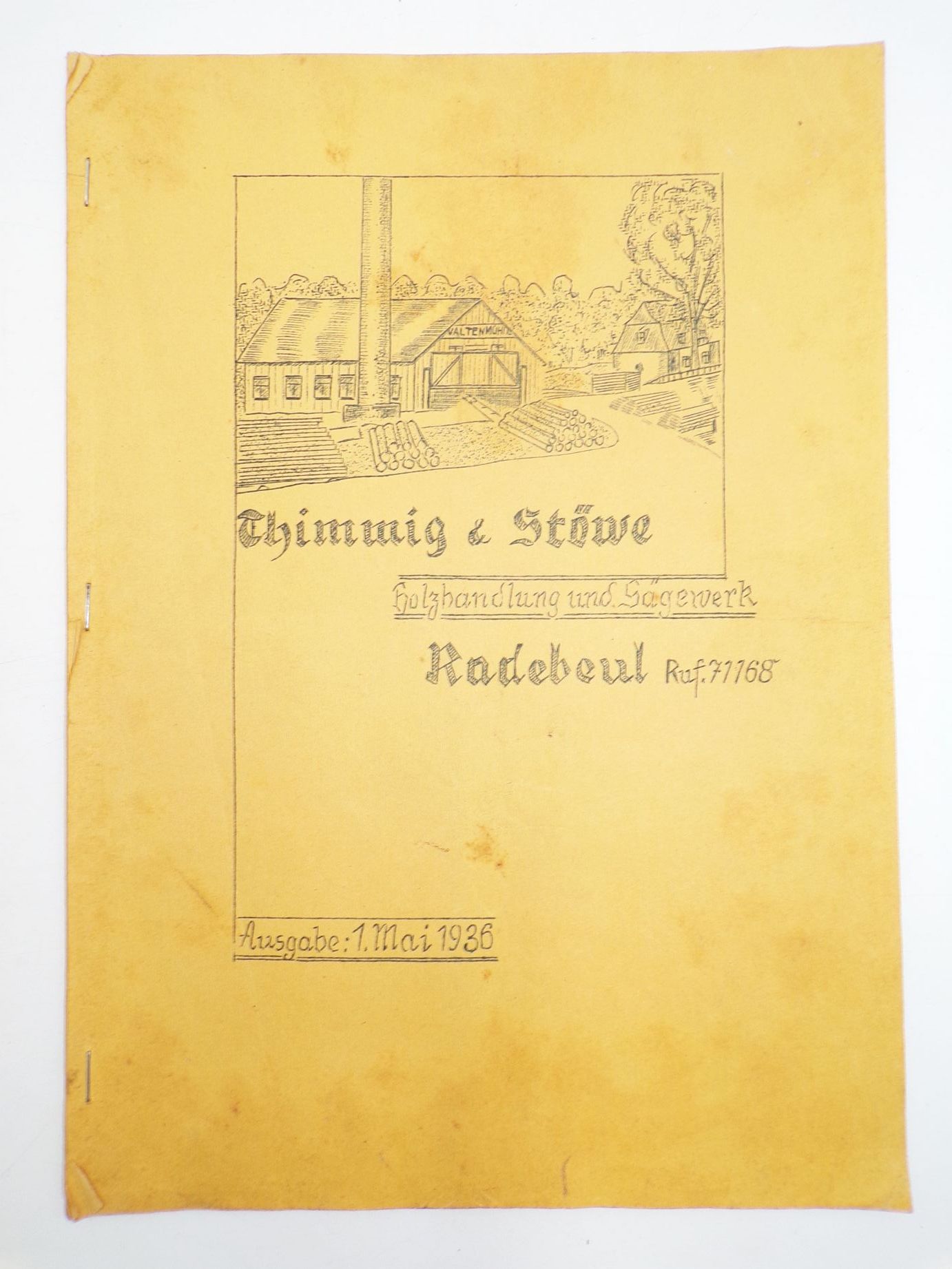 Alte Betriebszeitung Thimmig und Stöwe Holzhandlung Radebeul 1936