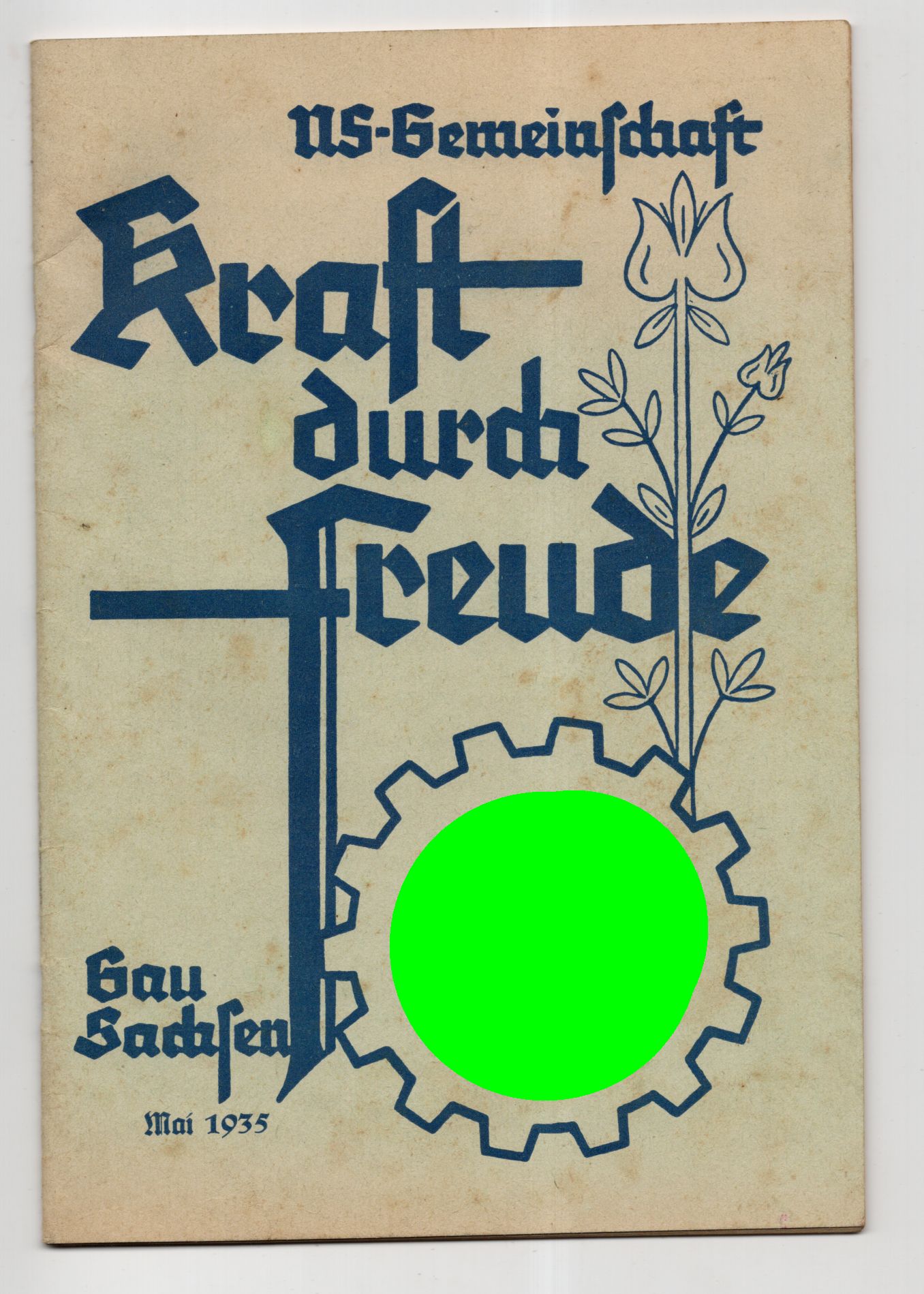 Kraft durch Freude NS Gemeinschaft Gau Sachsen Mai 1935 Reise Katalog