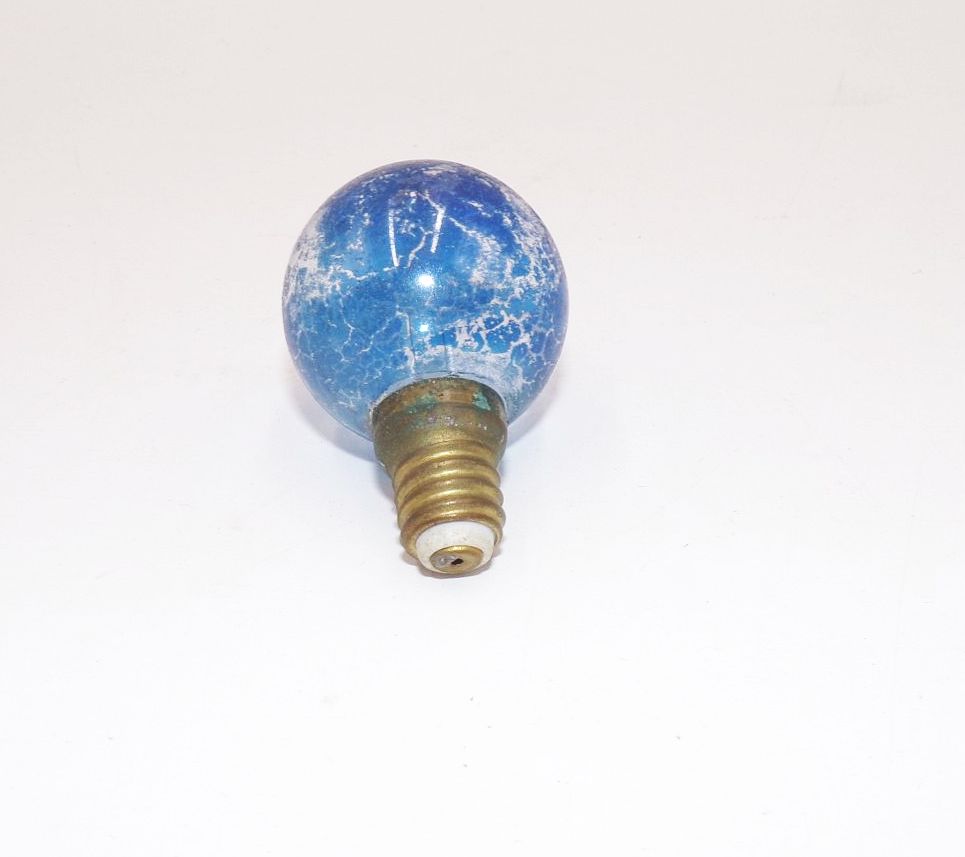 Alte Glühbirne Glühlampe blau E14 mit Spitze Beleuchtung Vintage