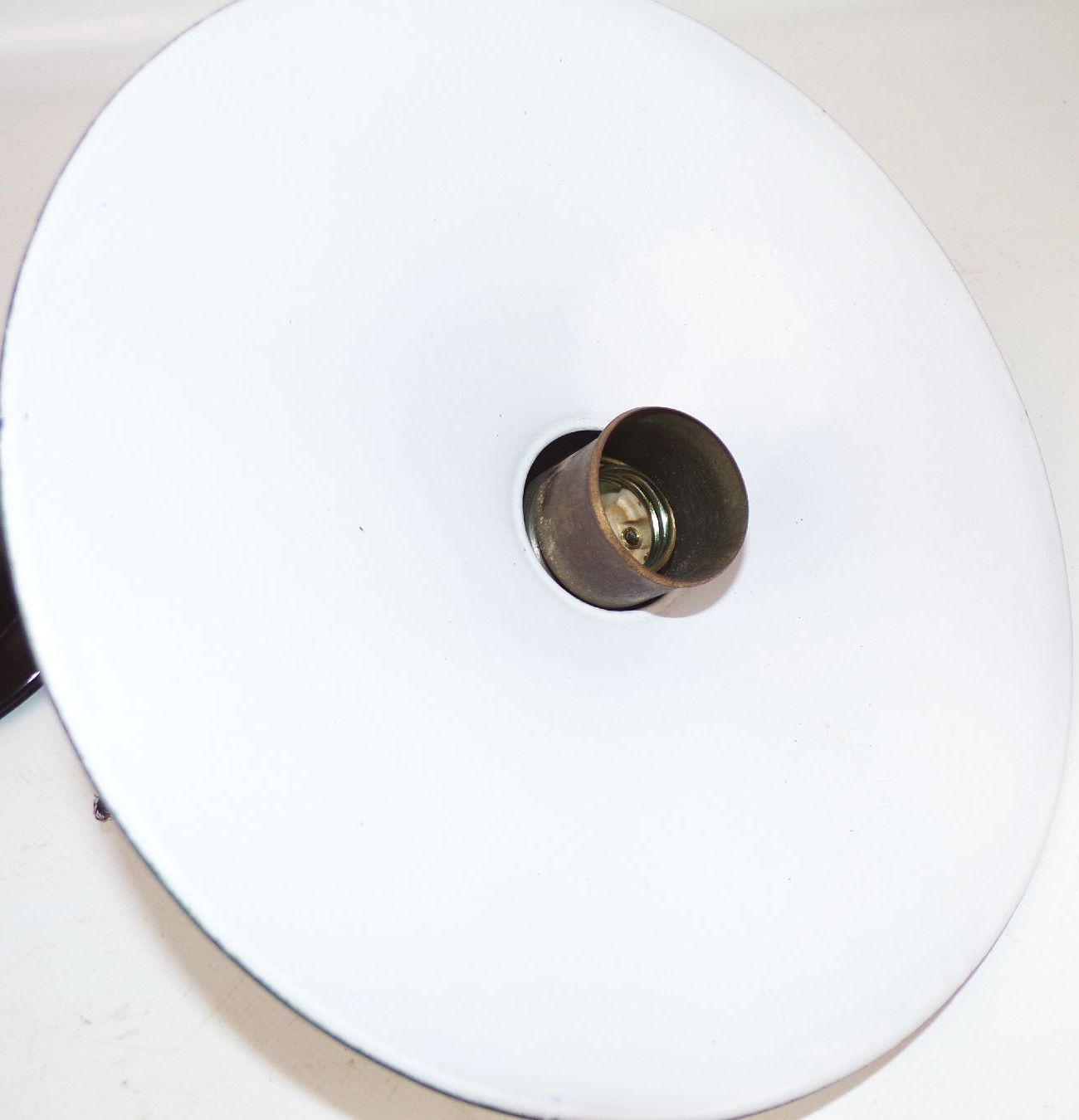 Art Deco Pendelleuchte Emaille Lampe Grün Weiß E27 Emaillampe