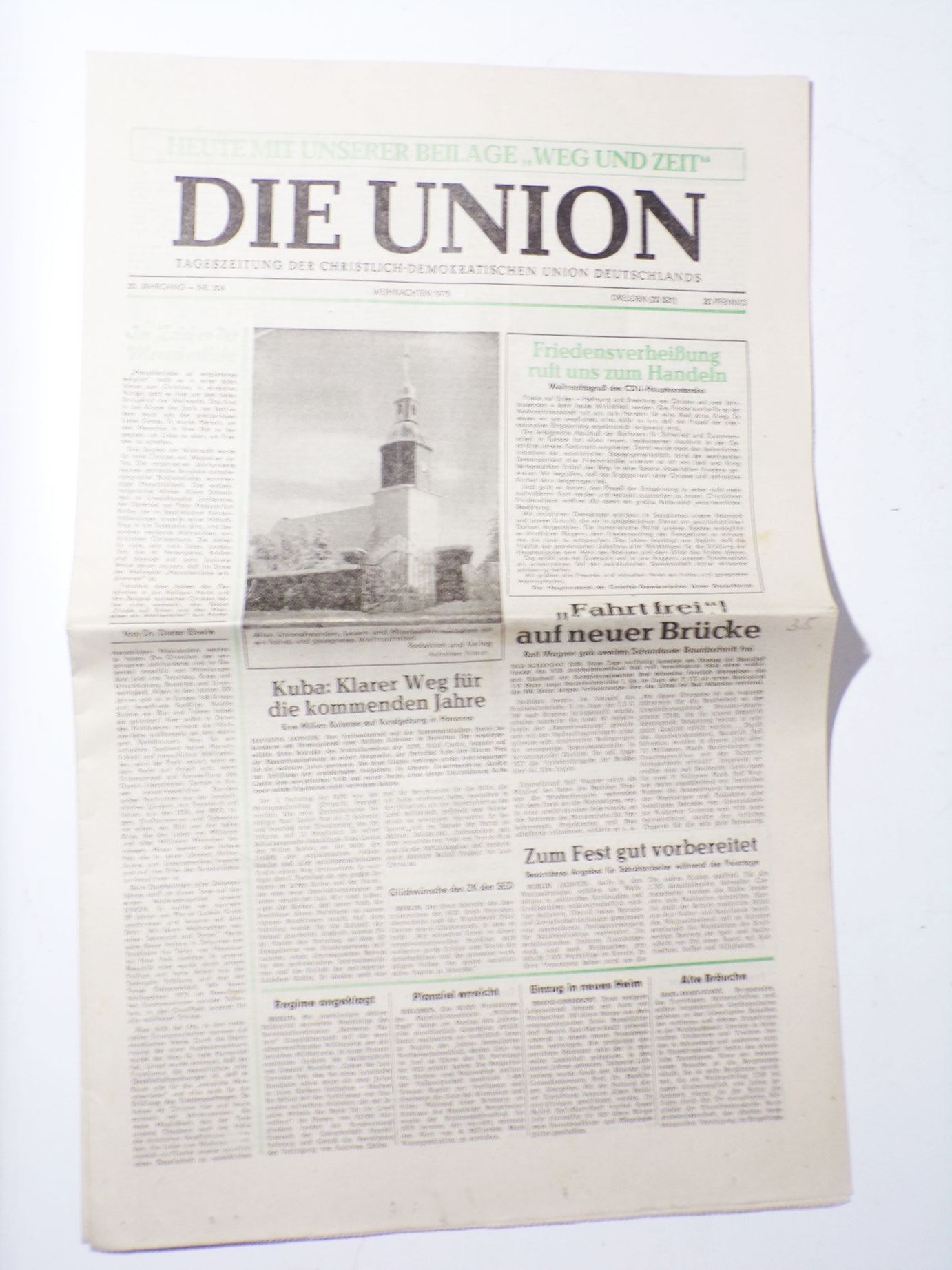 Die Union Nr 304 Weihnachten 1975 Dresden DDR Zeitung
