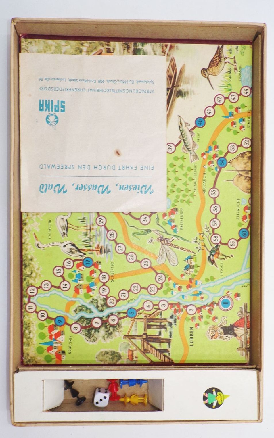 Spika Eine Fahrt durch den Spreewald Würfelspiel DDR 1971
